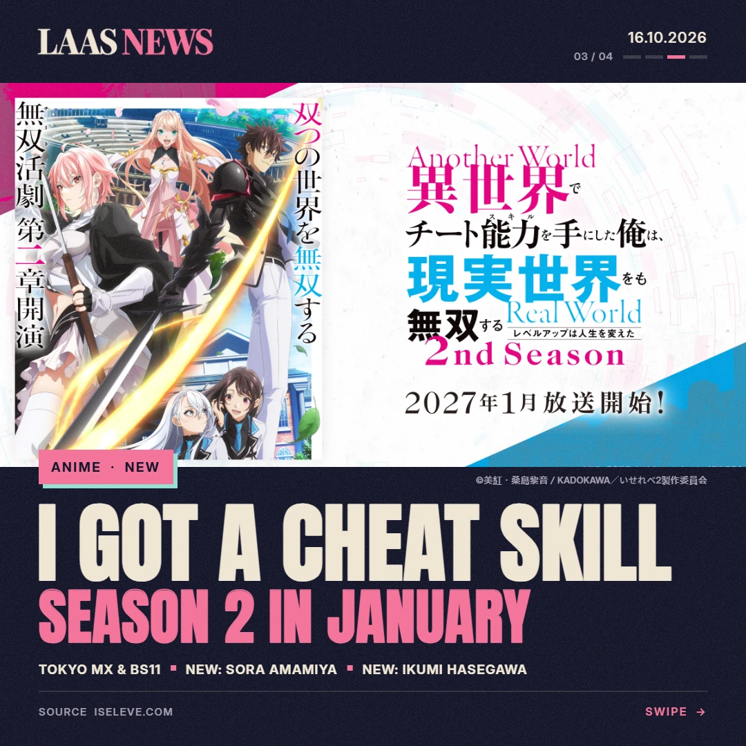 I GOT A CHEAT SKILL IN ANOTHER WORLD SEASON 2 ARRIVES IN JANUARY 2027!