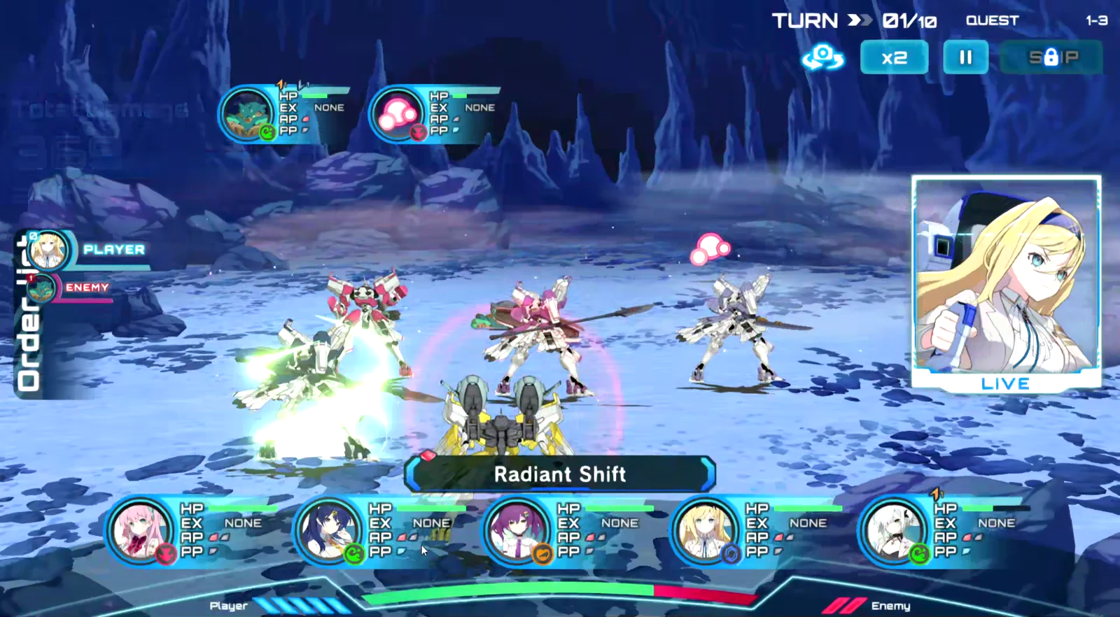 An automatic battle in progress in the Global Steam demo.